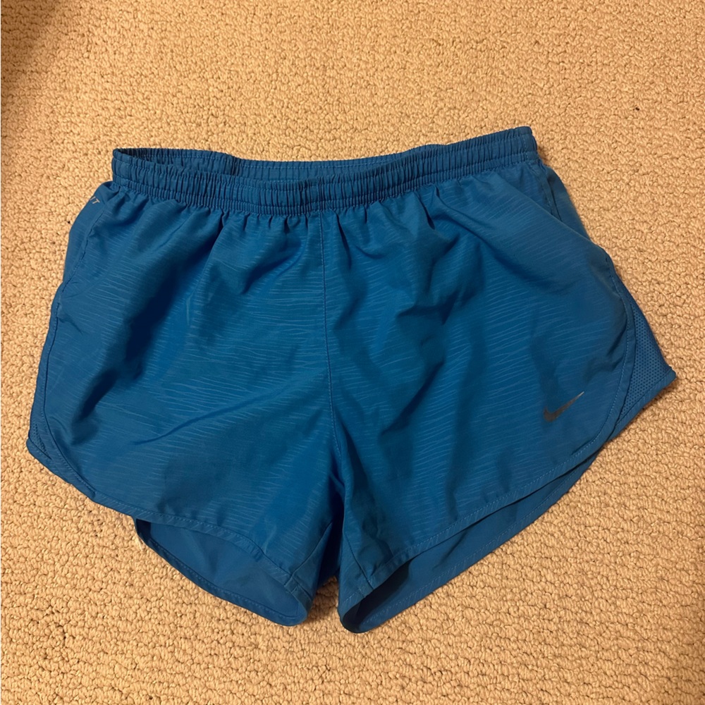 Nike running shorts dri-fit small women’s blue and zipper pocket